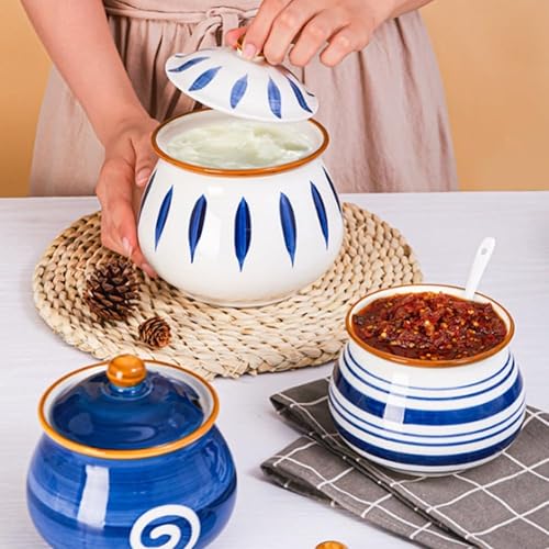 Miniatura 7 de Recipiente de grasa de tocino con colador, protector de grasa de tocino de cerámica con colador de 23 onzas, almacenamiento de aceite de cocina para