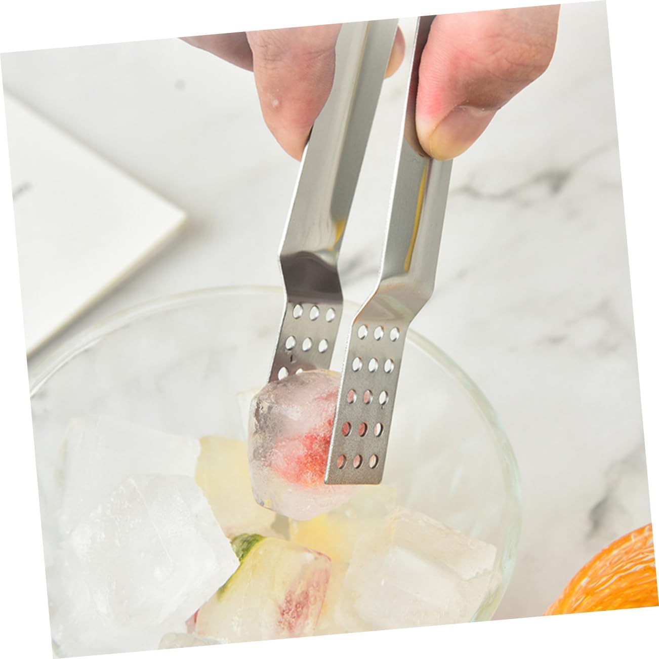 2pcs Stainless Steel Ice Cube Tongs for Bar and Kitchen Use