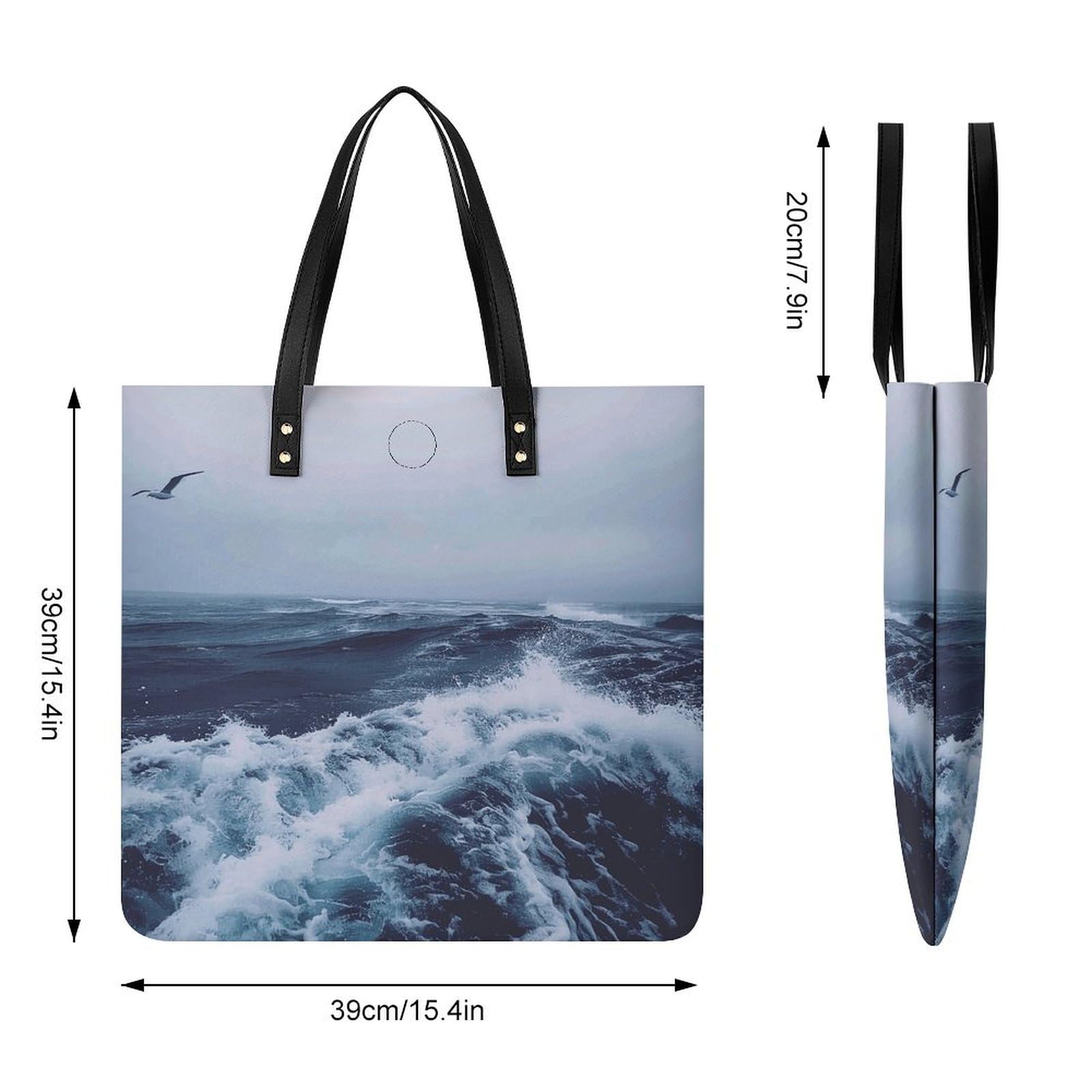 Deep Sea Blue Style Large Leather Handbags Women Fashion Handbag Multifunctional Travel Bag It Is A Great Gift for Mothers, Teachers, Friends, Bridesmaids