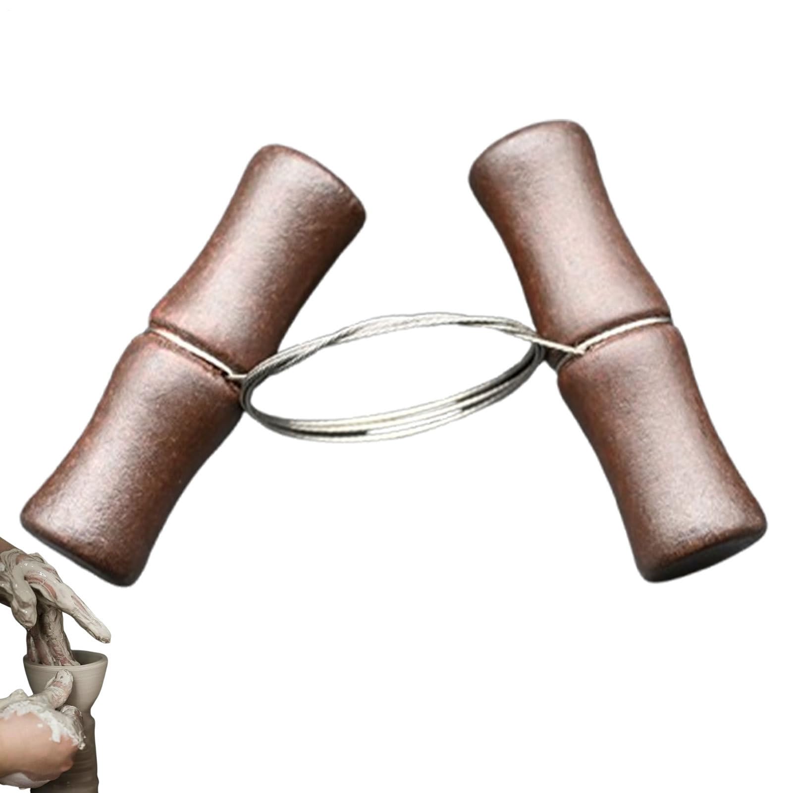 Clay Wire Cutter - Craft Tapering Tool, Ceramic Trimmer Cutter | Durable Stainless Steel Cutting Line, Wooden Grip Clay Separator for the Use of Ceramic Modelling for Professional Bil