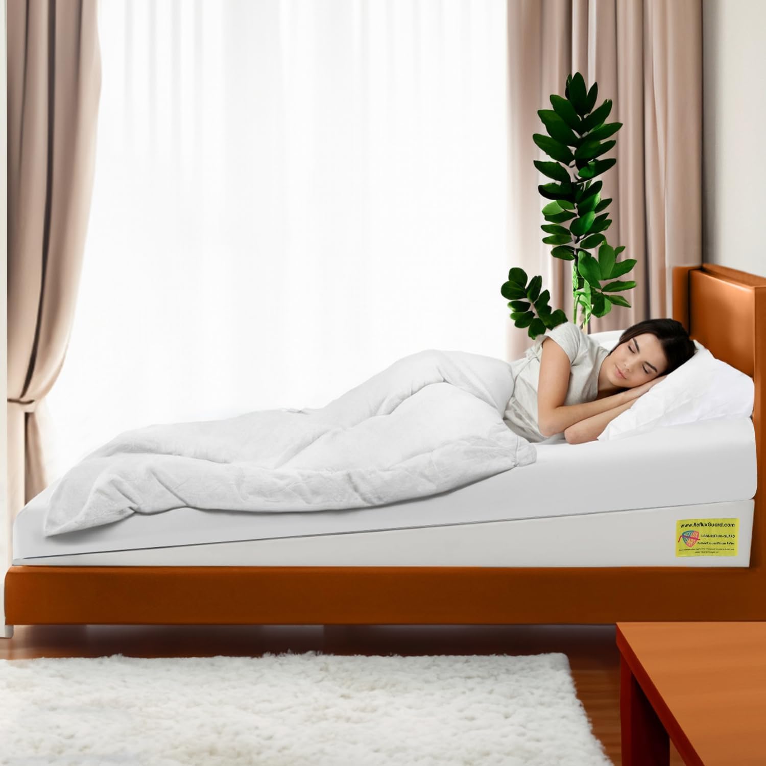 Reflux Guard™ Bed Wedge for Acid Reflux Full-Width Mattress Wedge Incline Elevator Adjustable (GERD) Treatment - Queen (60" W x 60 L x 6" H) - Cover Included