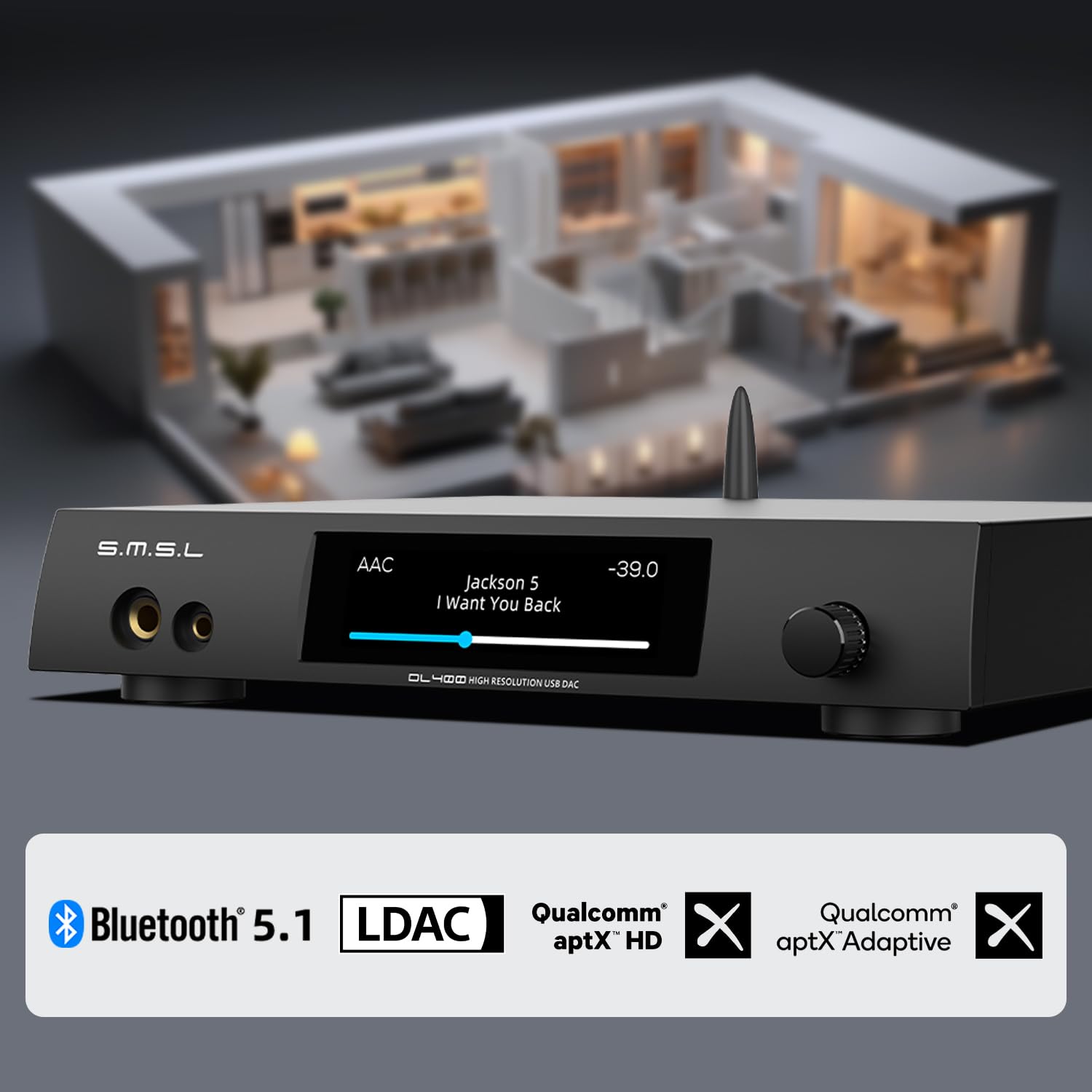 SMSL DL400 Audio Decoder amplificatore per cuffie 6,35 mm + 4,4 mm uscita cuffie XLR bilanciata uscita RCA I²S Audio Interface True Balanced Ear Amplifier 8 filtri