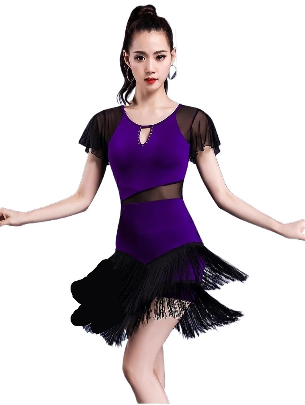 Latin Tanzkleid Latin Dance Trainingskleider Frauen Professionelle Performance Kleider Mit Quasten Für Tanz