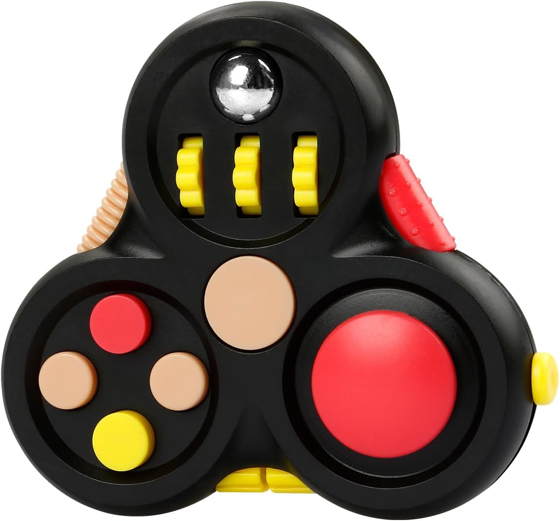 Jagowa Fidget Pad – 11 Function Toy for Stress and Anxiety Relief – Perfect Game for ADHD, ADD (Black)