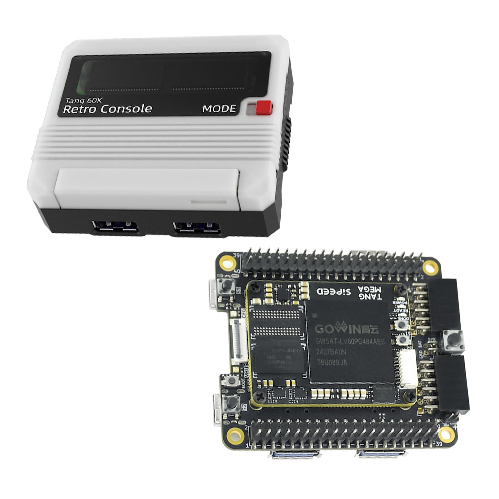 Sipeed Tang Console Retro Game Console FPGA Dev Board, fino a 138K LUT4 Dual-PMOD Dual 40P PCIe Gen2/3x1 HDMI TX x1, compatibile con RPi 5 PCIe FPC, per sviluppatori FPGA (138K, console Premium)