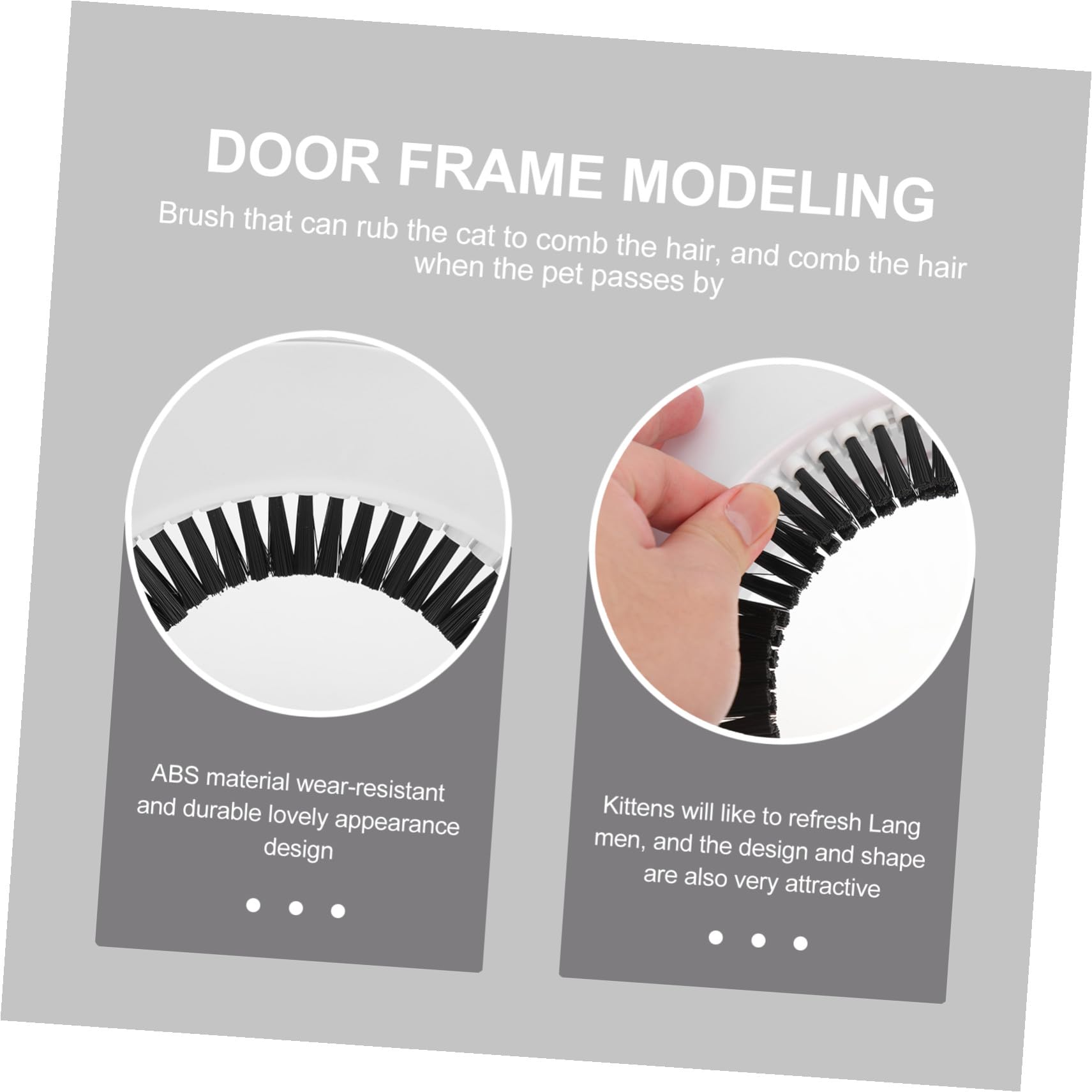 VILLCASE Chatière Porte Intérieure avec Brosse Intégrée en Plastique Abs Blanche Sécurisée et Pratique Installation Facile en 1 Set pour Chat pour Animaux Domestiques