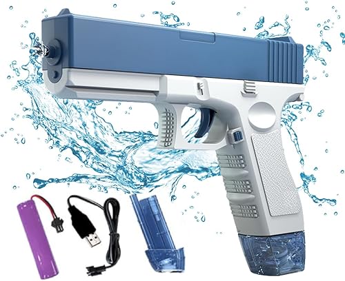 Pistolas de agua eléctricas, pistolas automáticas para niños y adultos, potente pistola de agua de hasta 32 pies, pistola de agua de gran capacidad,