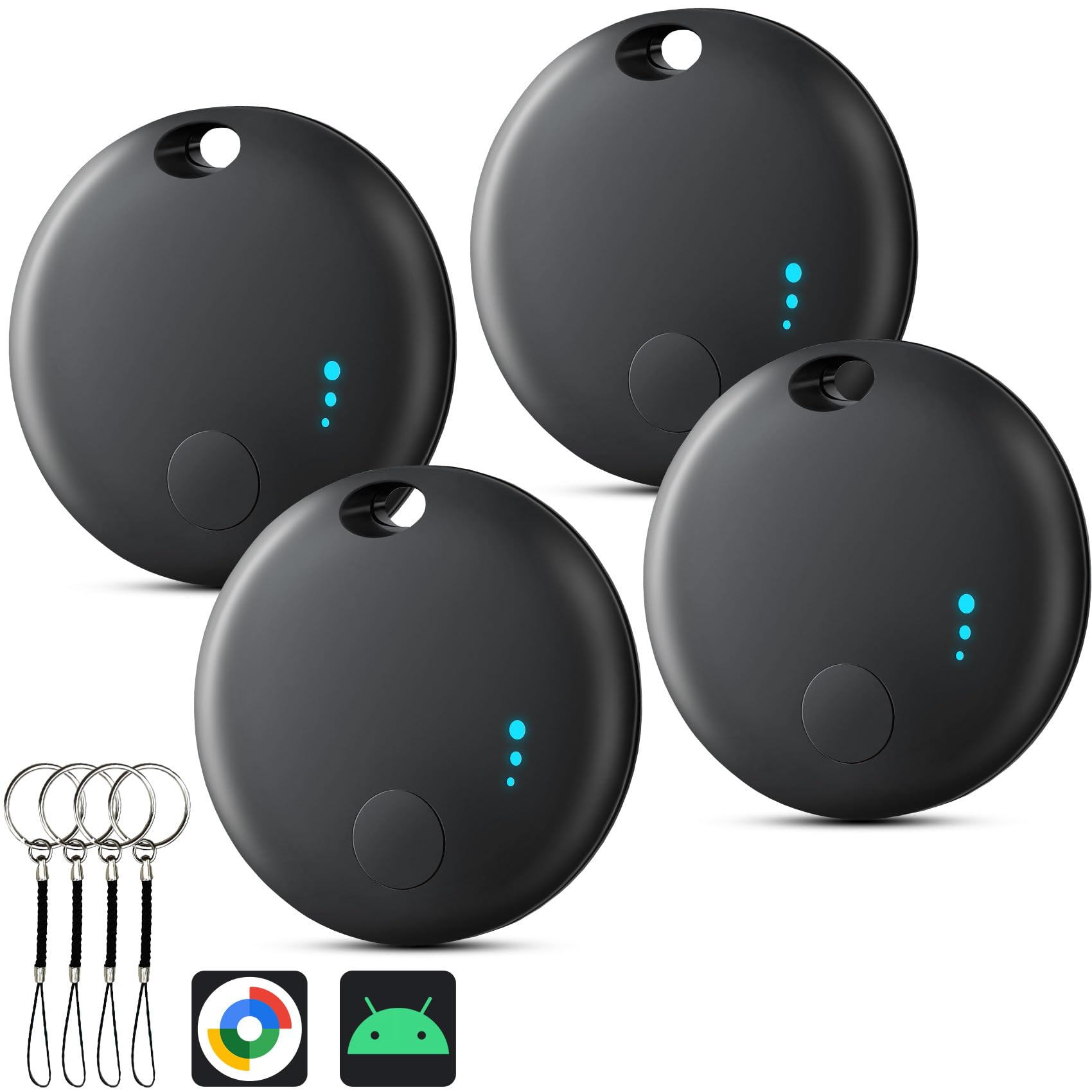 Rastreador de Aire Android, 4 Unidades, localizador de Llaves, Compatible con Google Find Hub, rastreador Inteligente de Llaves Bluetooth para Llaves, Equipaje, Maleta