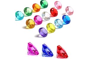 50PCS Acrylic Crystal 20mm Fake Diamond Crystals for Treasure Chest Hunt Parties