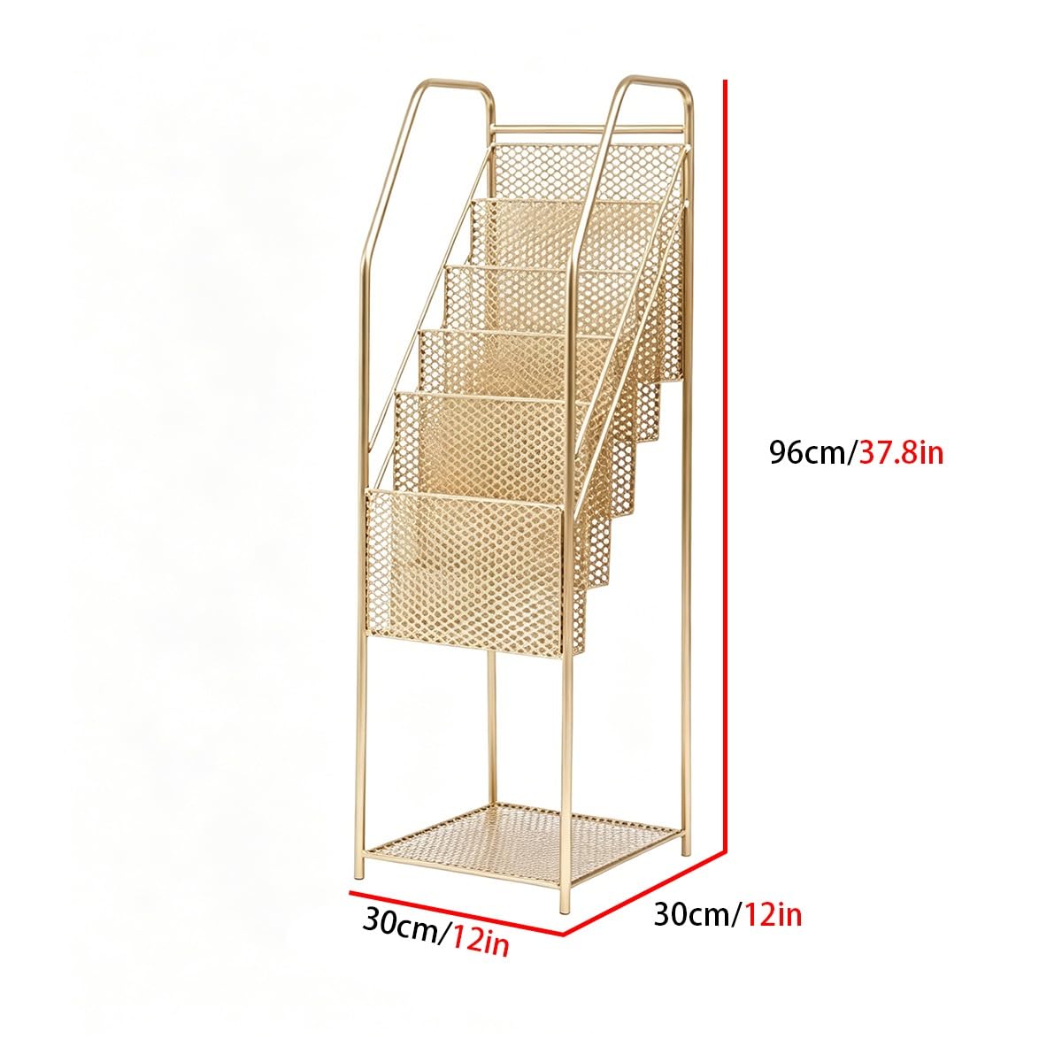Porte-revues, Présentoir De Brochures En Maille Métallique Sur Pied, Vertical(Black)