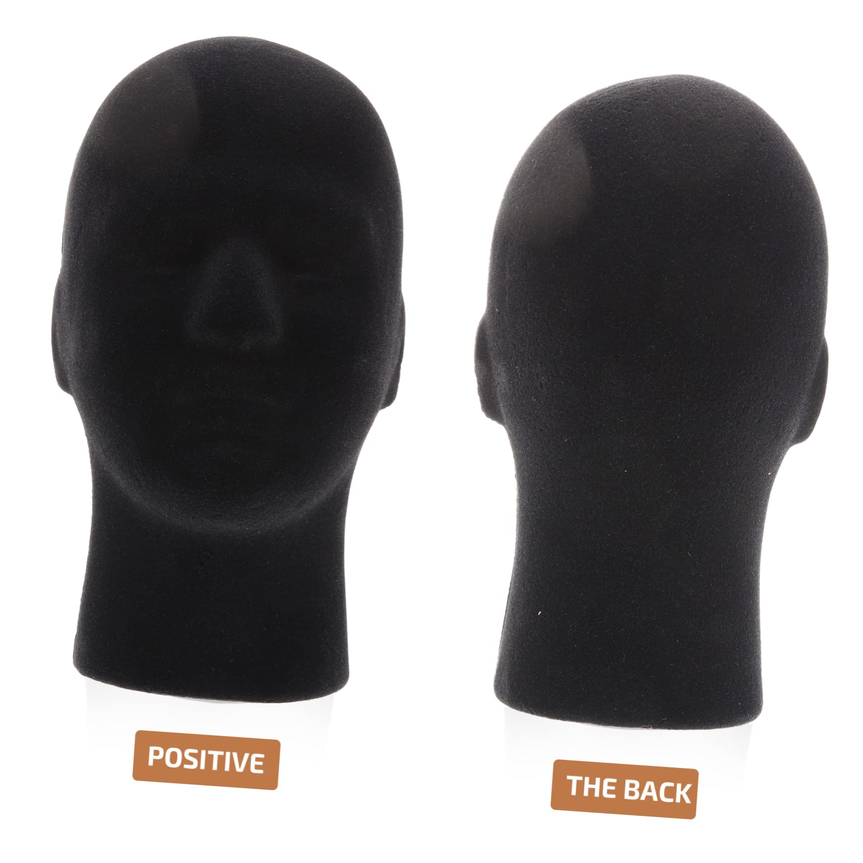 Ipetboom 2Pcs Foam Wig Display Heads for Mannequin Styling and Hat Presentation and Smooth Surface for Wig Storage and Hair Practice for Salons and Home Use