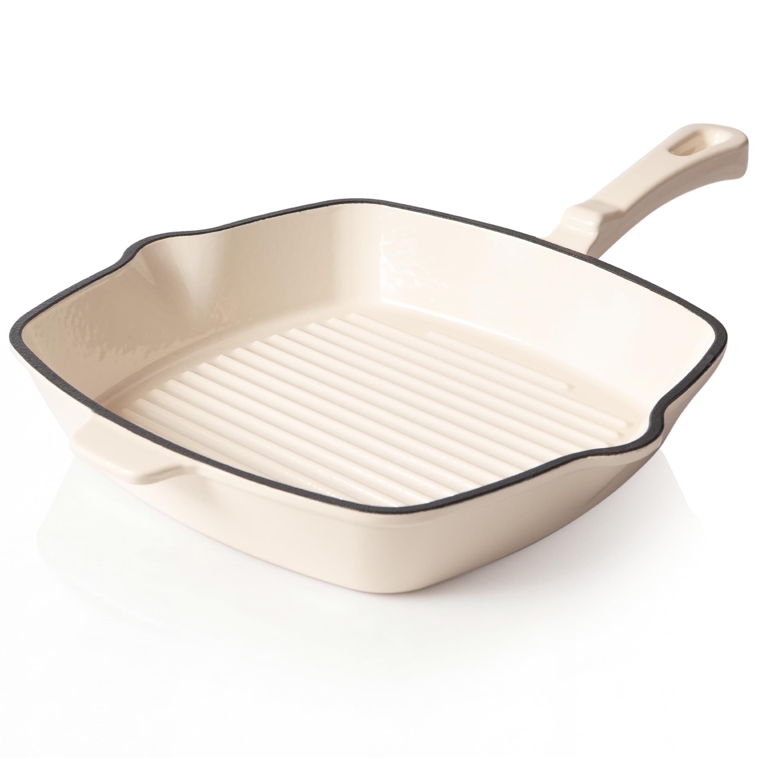 Römertopf - Bistecchiera rettangolare in ghisa, 24 cm, con rivestimento smaltato, per tutti i piani cottura, compresi quelli a induzione, adatta al forno a 250 °C, per grigliare senza grassi, senza
