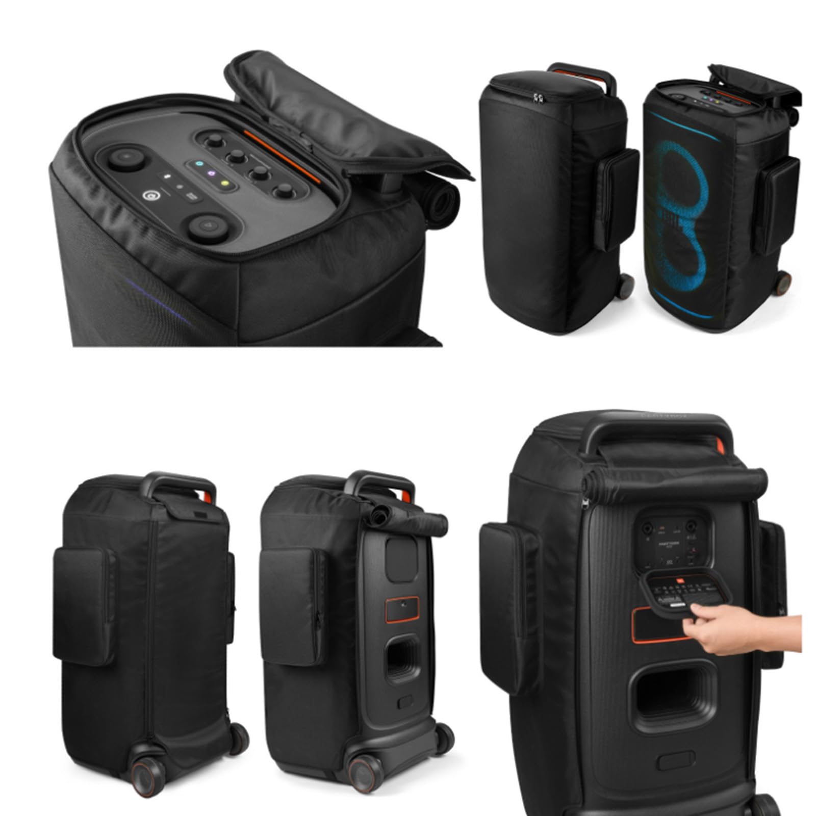 Housse anti-poussière pour haut-parleur portable JBL PartyBox 520, étui de protection en maille respirante avec sac de rangement pour microphones et accessoires
