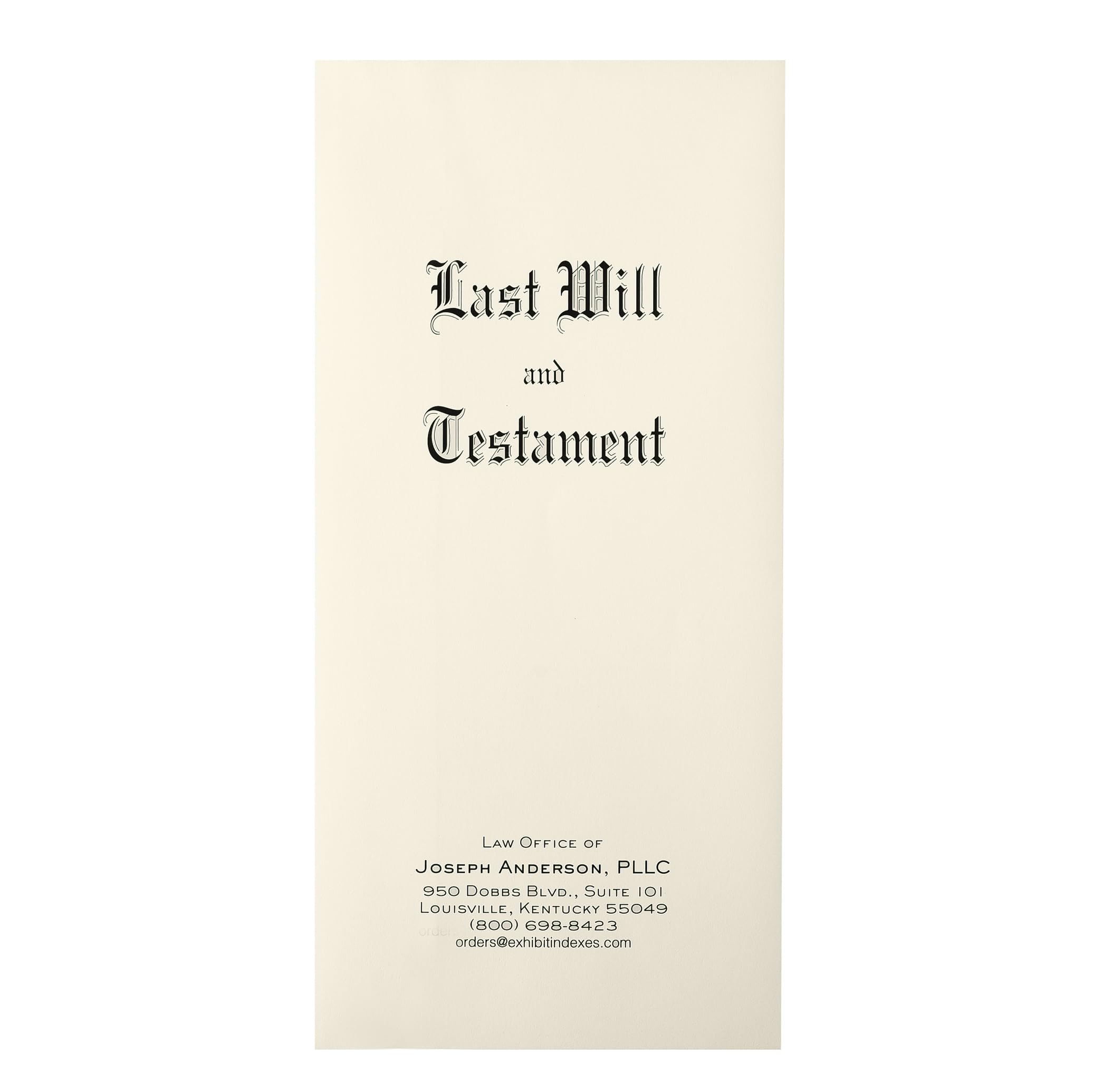 Exhibitindexes® Personalized Last Will & Testament Envelopes