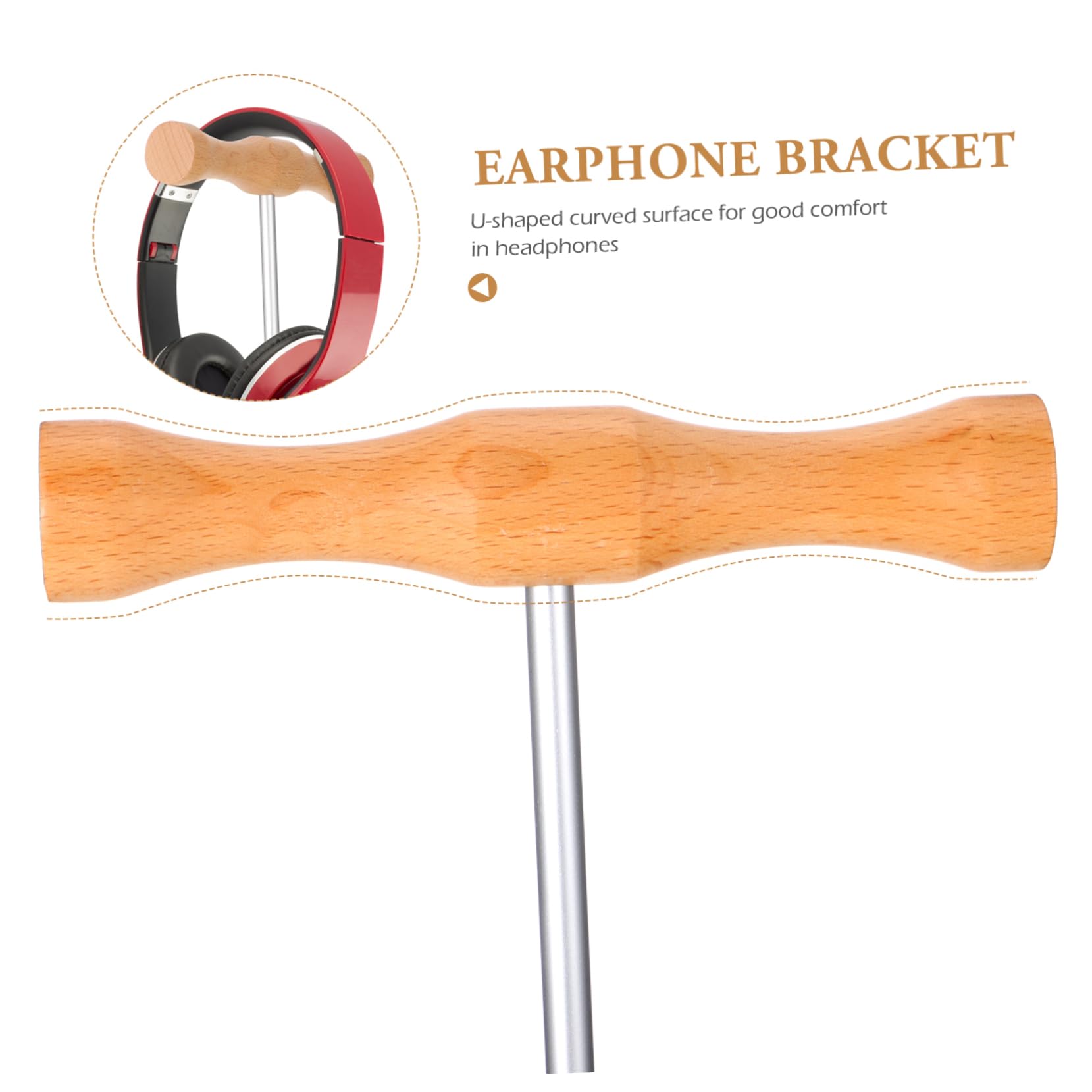 Uonlytech 2pezzi Supporto Per Cuffie Legno Organizzatore Da Scrivania Con Base Antiscivolo Per Cuffie Auricolari e Accessori Design Stabile Per Casa e Ufficio