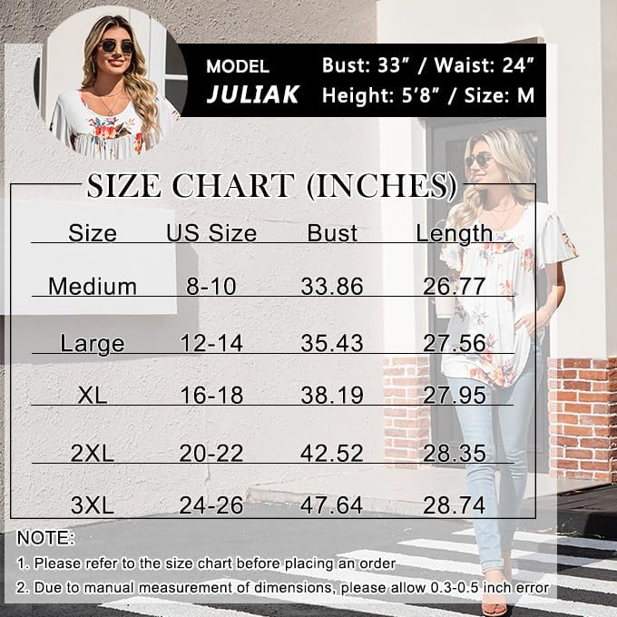 Anymiss Women's 2026 Spring Summer Tunic Tops Short Sleeve Loose Fit Shirts for Leggings Size M-3XL - Image 5