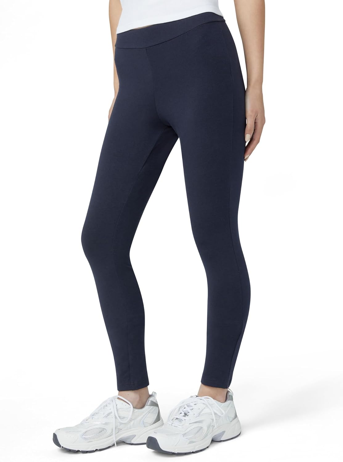 HUE Womens Wide Waistband Blackout Cotton Leggings, Assorted - Image 3