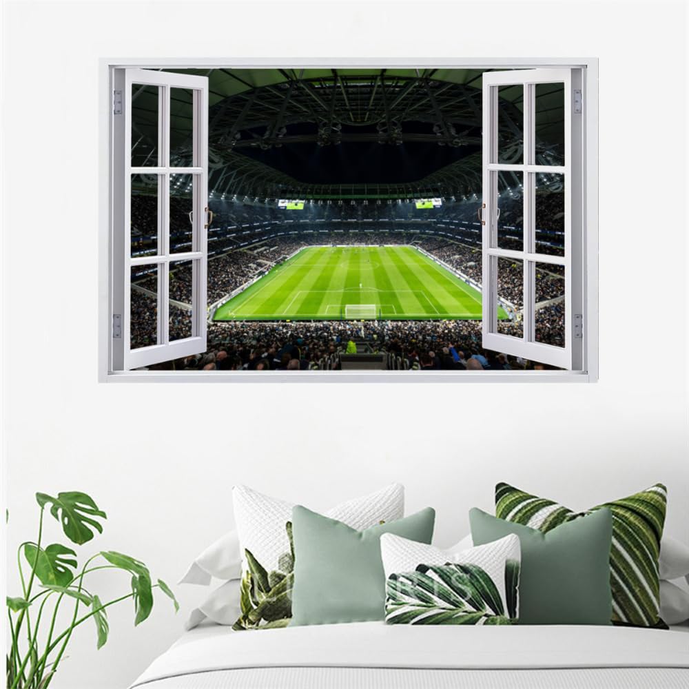Decorazione Da Parete 3D, Campo Da Calcio Stanza Delle Autoadesivo Della Parete Smontabile Decalcomanie Per Camera Da Letto Per Bambini Nursery Decorazioni Per Matrimoni Regalo 110x70cm