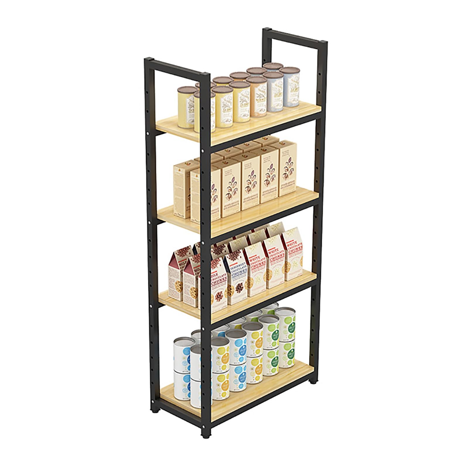 4-stöckiges Süßwaren-Verkaufsregal, Robustes Verkaufsregal für Süßigkeiten, Gemüse und Snacks, Industrieregal für den Einzelhandel, 60 x 30 x 130 cm,60x30x130cm