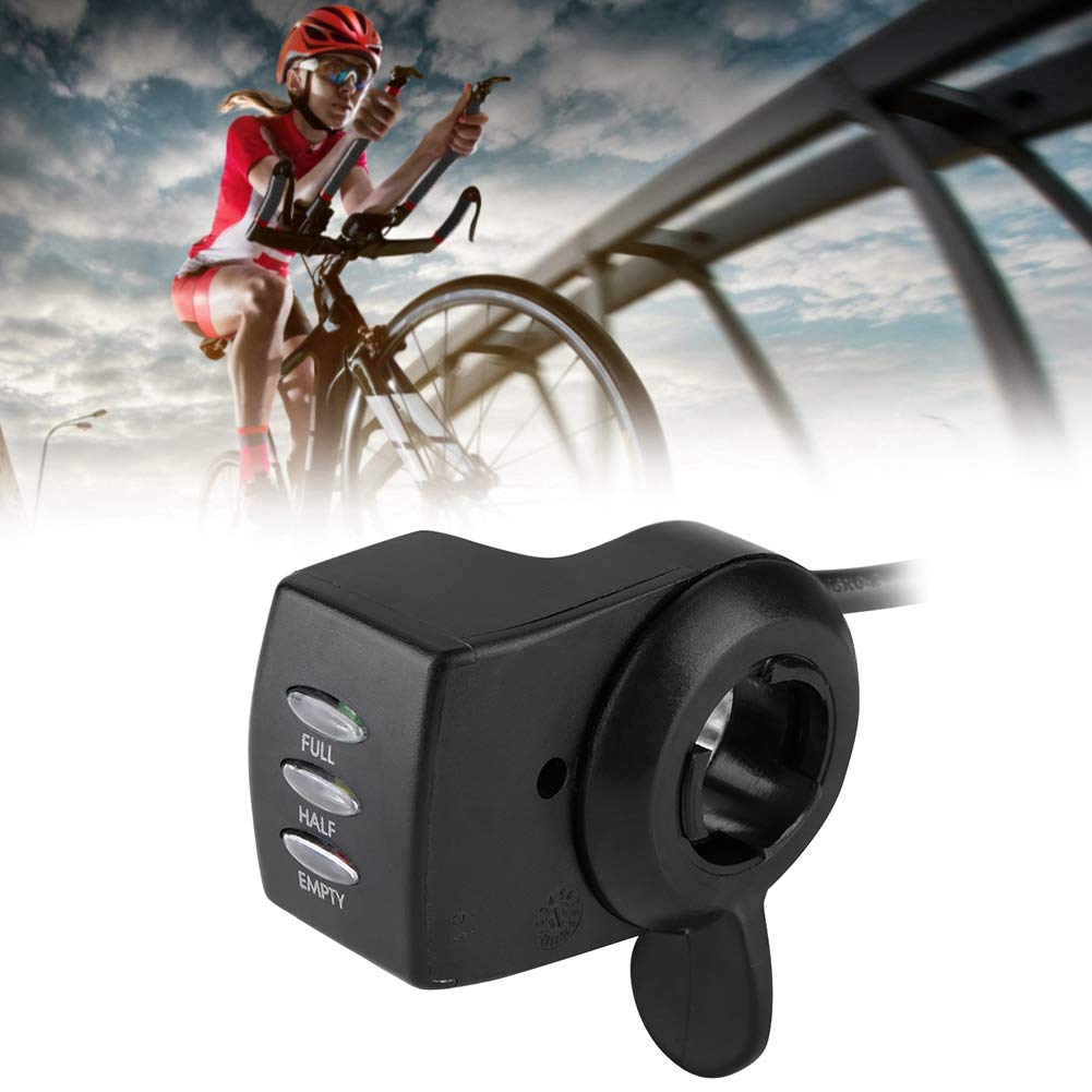 KIMISS Acceleratore a Pollice 24V, Gruppo Regolazione acceleratore a Pollice per Bicicletta elettrica E-Bike [PVC + ABS]