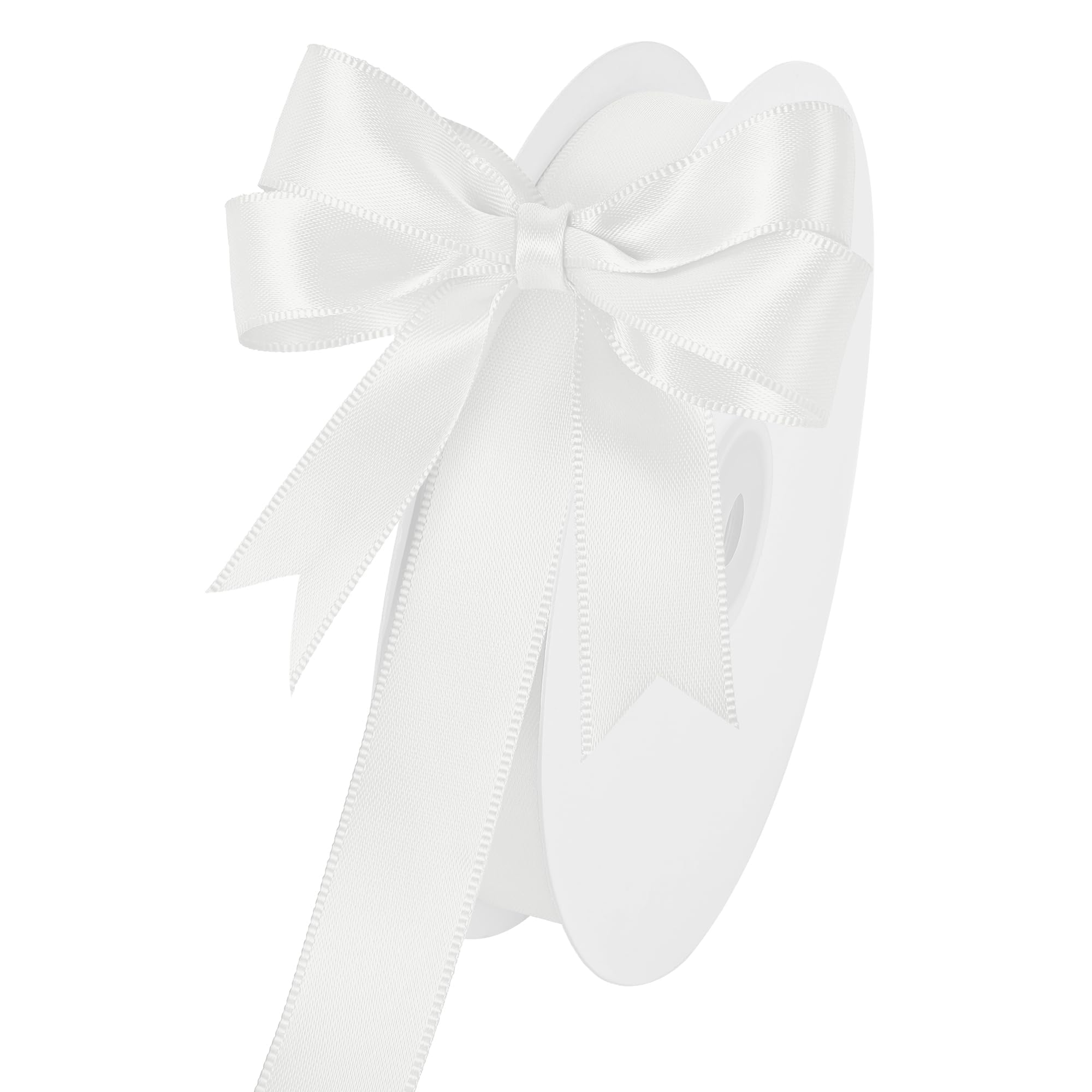 Double Face Off White Satin Ribbon 3/4 inch x 50 Yards Polyester Material Perfect for Gift Wrapping Weddings Parties Hair Bows Valentine’s Day Invitations and Decorations