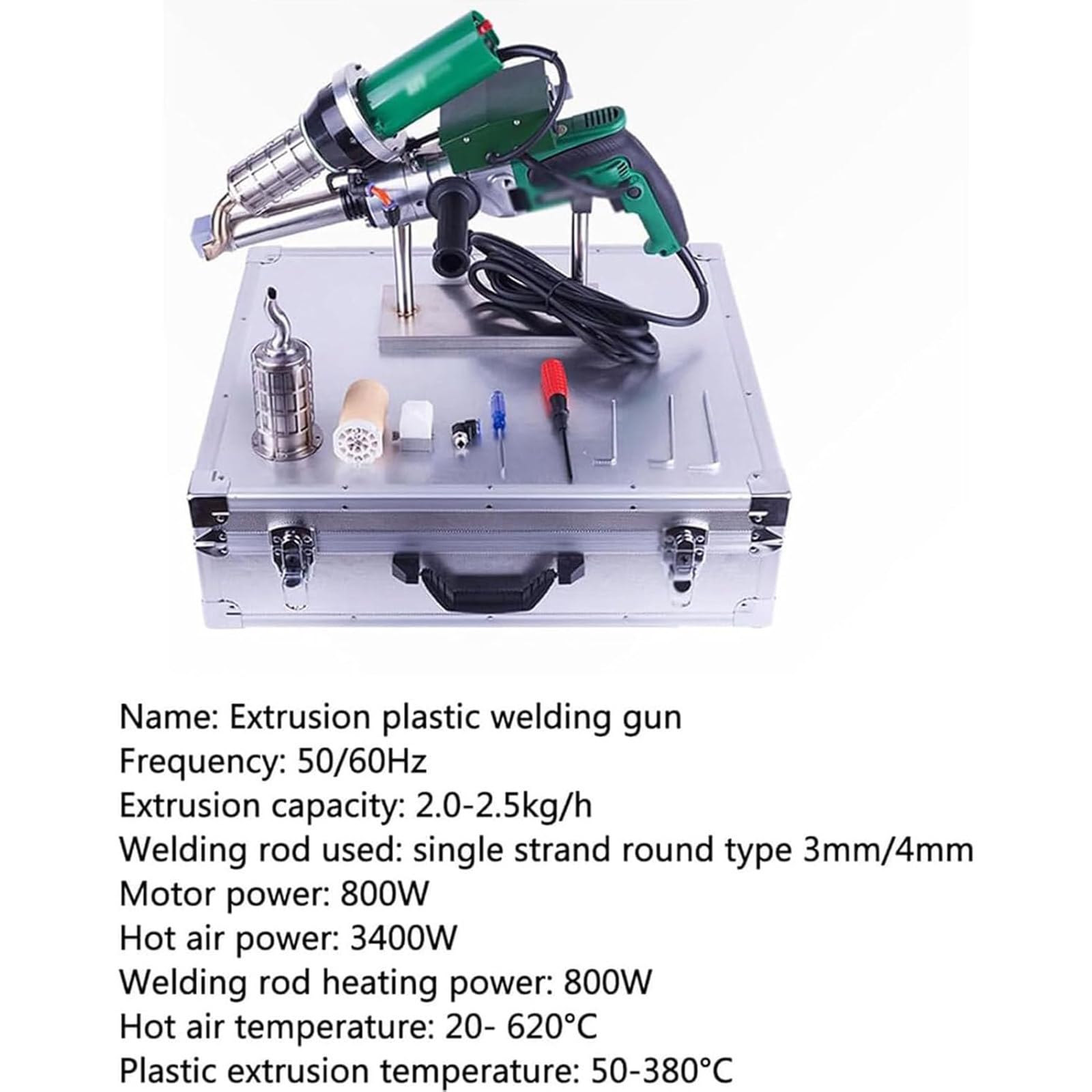 Soldadora de extrusión de plástico portátil, Kit de Pistola de Aire Caliente de 1600 W para reparación de Vinilo y plástico, Herramienta Profesional para, alimentación de 220 V.