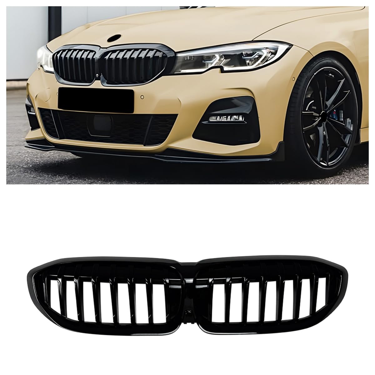 Amazon | 光沢ブラック フロントバンパー キドニーグリル BMW 3