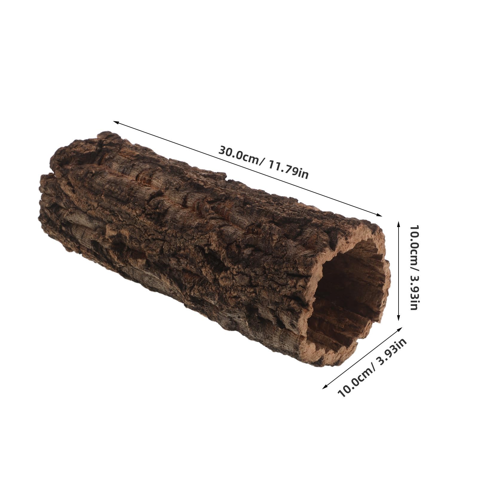 Refugio de Tronco Hueco para Reptiles, Cueva de Madera Natural 10x30 CM