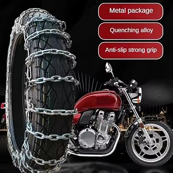 Reusable Anti Snow Chains,Portable Snow Tire Chain for Motorcycles,Emergency Snow Tire Chains Snow Tire Chains,Adjustable Anti Skid Tire Chains,Universal Tire Cable Belts for Motorcycles,Bicycles (A)