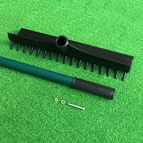 KLYDBMYT Lawn Rake,Lawn Leveling Rake, Driving Range and Trap Bunker Rake, Garden Yard Leaf Lawn Organizer Tool Kit, The Handle Is Divided In Half, Compact and Easy To Carry - Image 2