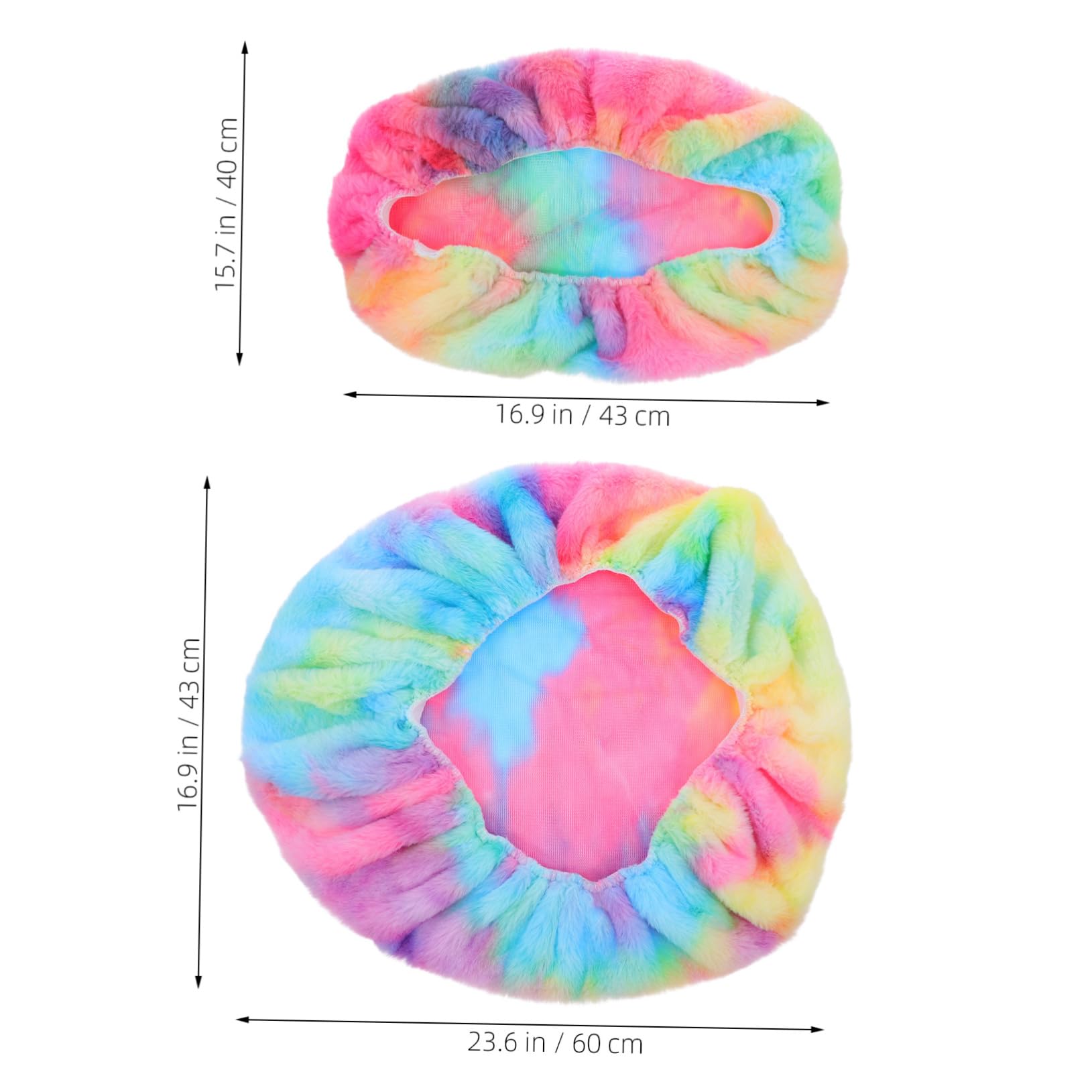 SOLUSTRE 1Set Plush Toilet Lid Cover Removable Washable Fluffy Cushion with Tie Dye Design for Toilet Seats Soft Comfortable Bathroom Decor