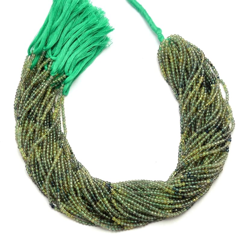 Saphir vert micro perles AAA+ de 2mm pour la haute joaillerie créative