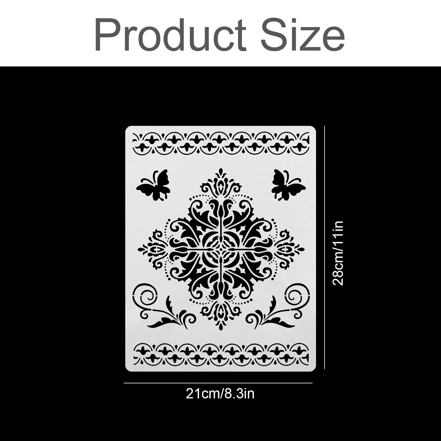 duozea Flower Border Stencils Mandala Template - Image 2