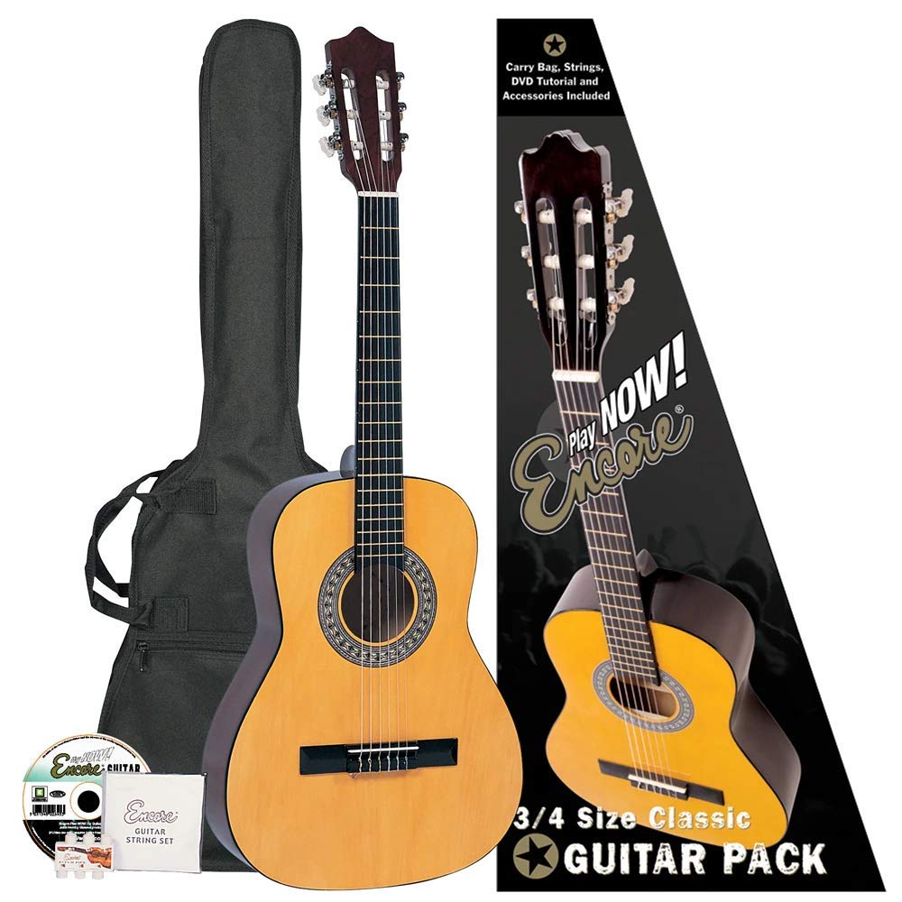 ENCORE 3/4 CLASSICAL GUITAR OUTFIT- NATURAL-ENC34OFT