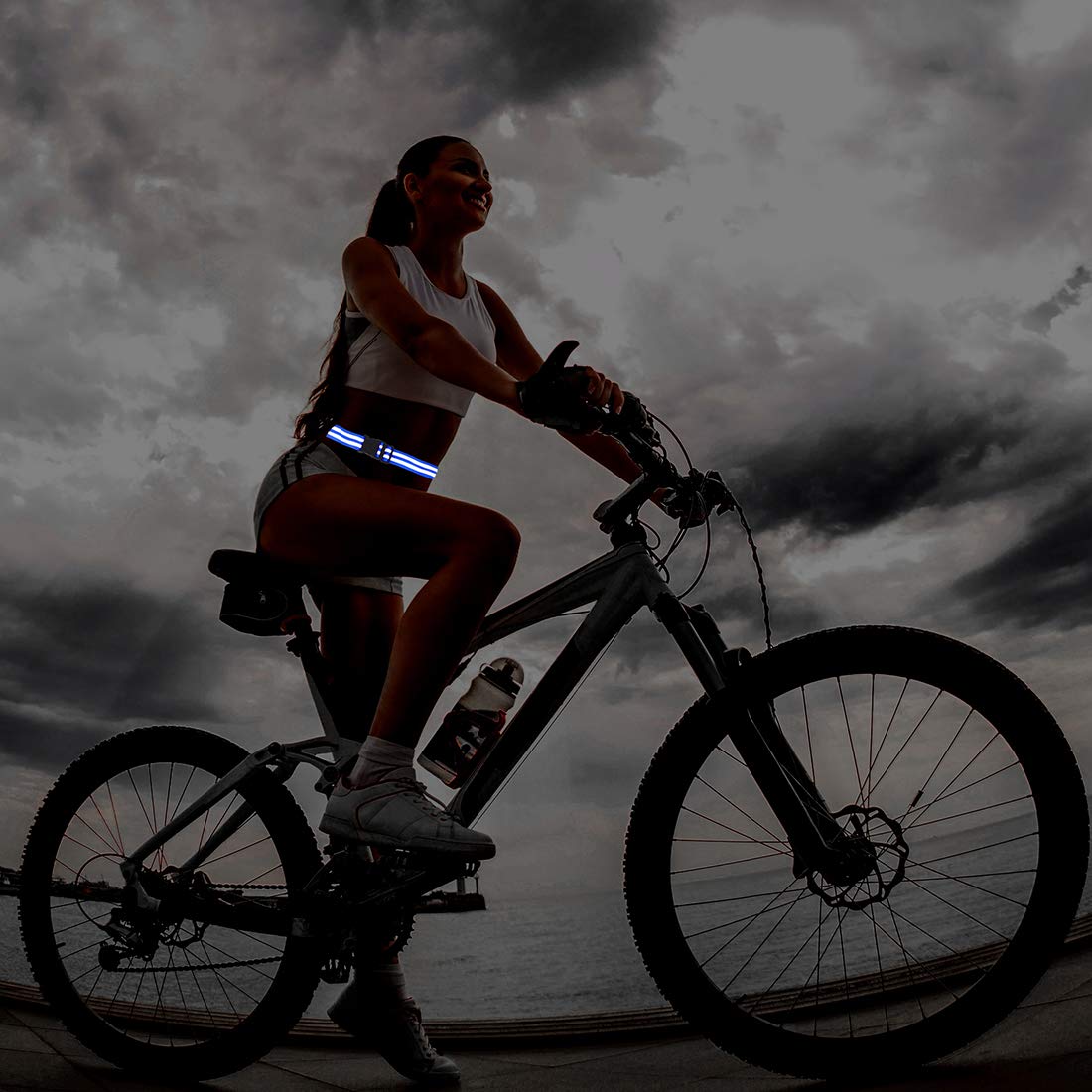 X AUTOHAUX 2 Pcs Reflective Bands for Waist Reflective Belts High Visibility Night Safety Cycling Riding Reflector Tape Blue