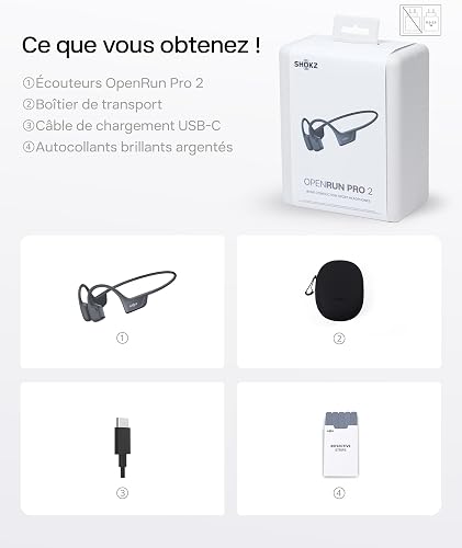 SHOKZ OpenRun Pro 2 Bone Conduction Sports Headphones, Open-Ear Wireless Earphones with Bluetooth 5.3, Noise Cancelling Mics, IP55 Waterproof, 12h Playtime for Running, USB-C Quick Charge, Black - 10