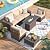 VONZOY 7 Piece Patio Furniture Set with Fire Pit Table, Outdoor Conversation Sets Wicker Rattan Sectional Sofa with Coffee Table, 4'' Thickened Cushion Beige (Include Waterproof Cover)