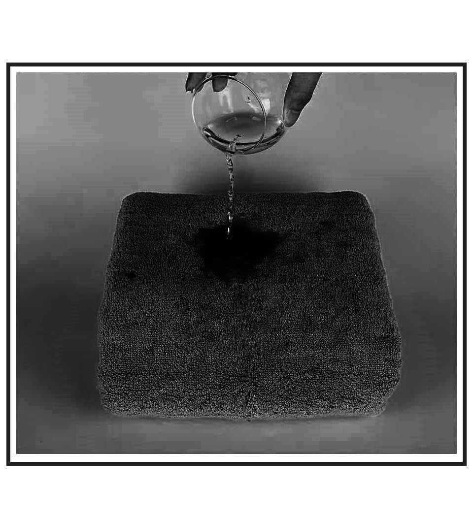 WovenWonder Pack of 2 Super Jumbo Bath Sheets (100 x 200 cm-600GSM) Luxury 100% Egyptian Cotton Soft Extra Large Bath Sheet Towels Highly Absorbent & Quick Dry Hotel Quality Towel Set (Black) - Image 3