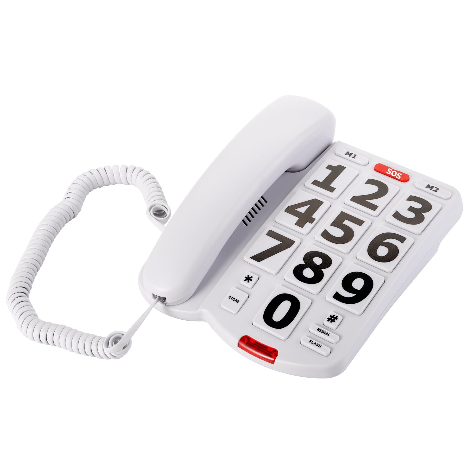 Yopay Amplified Single Line Corded Desk Telephone, Large Buttons Phones for Seniors, Extra Loud Ringer Desk Phone Easy to Read, White, Elderly Friendly - 3