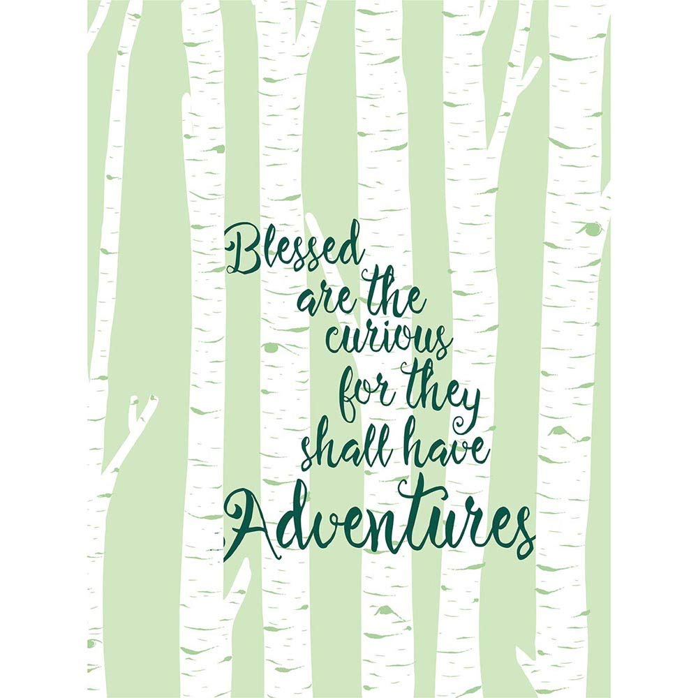 Wee Blue Coo Blessed Curious Adventure Silver Birch Art Print Poster Wall Decor 12X16 Inch