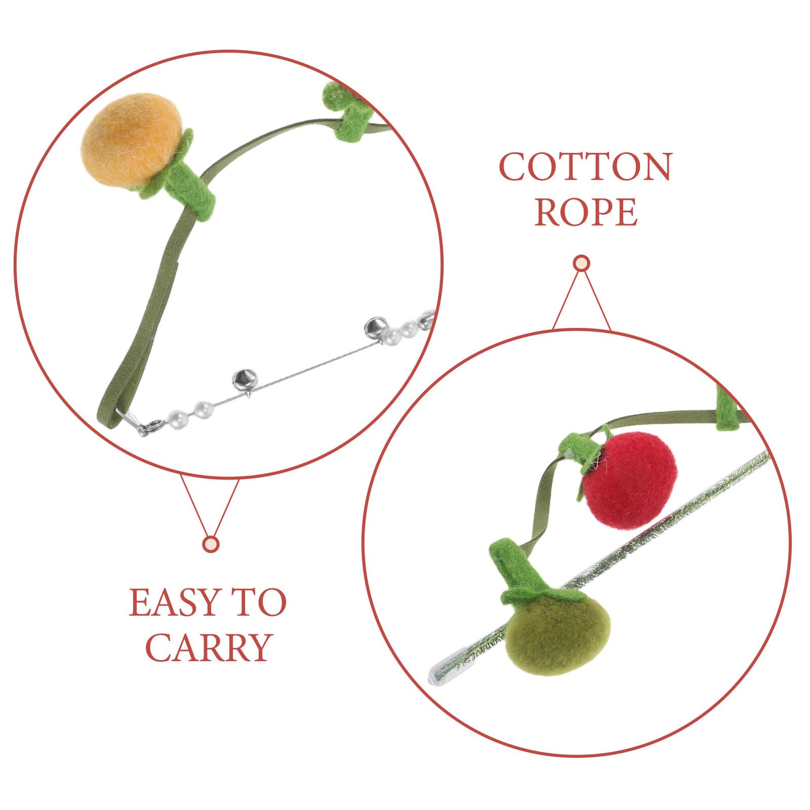 SUPVOX Baguette Interactive pour Chatons Intérieur de Stimulation avec Balle de Clochette et Herbe à Chat Jeu à Main Suspendre sur Poignée