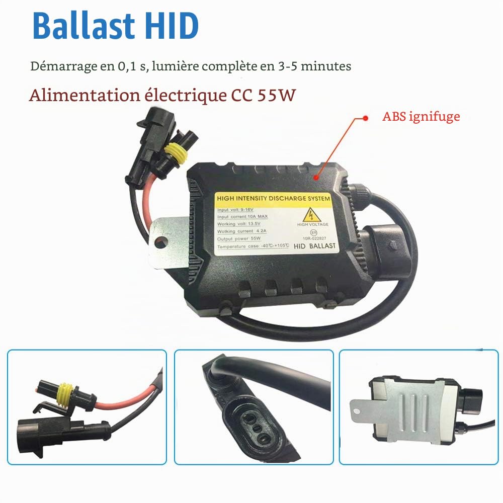 PolarLander 1 Paire HID Xenon Kits De Voiture Phare Slim Ballast Xénon Ampoule Ballast Conversion H7 Couleur Température 6000 K