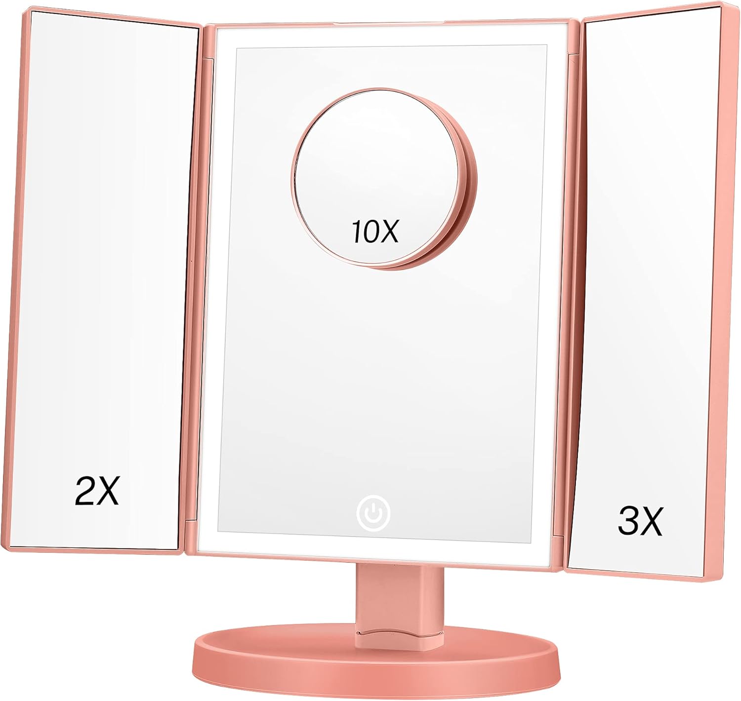 Magicfly Lighted Makeup Mirror Rechargeable Vanity Mirror with 1X/2X/3X/10X
