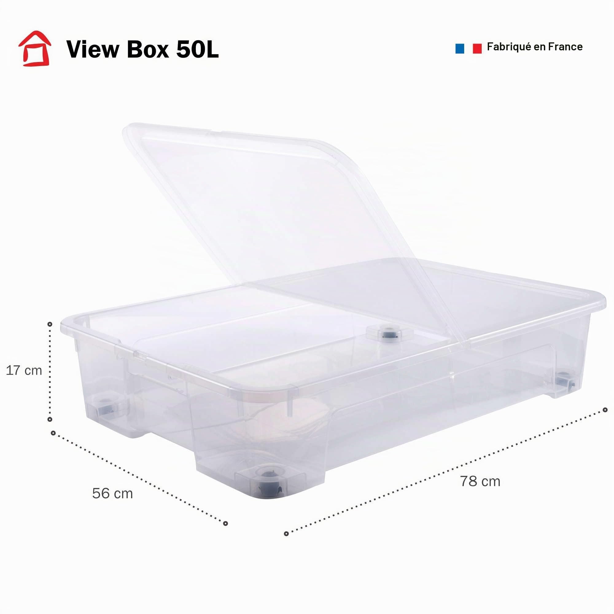 Sundis View Box, boîte de rangement sous le lit avec roues, 50L, x5