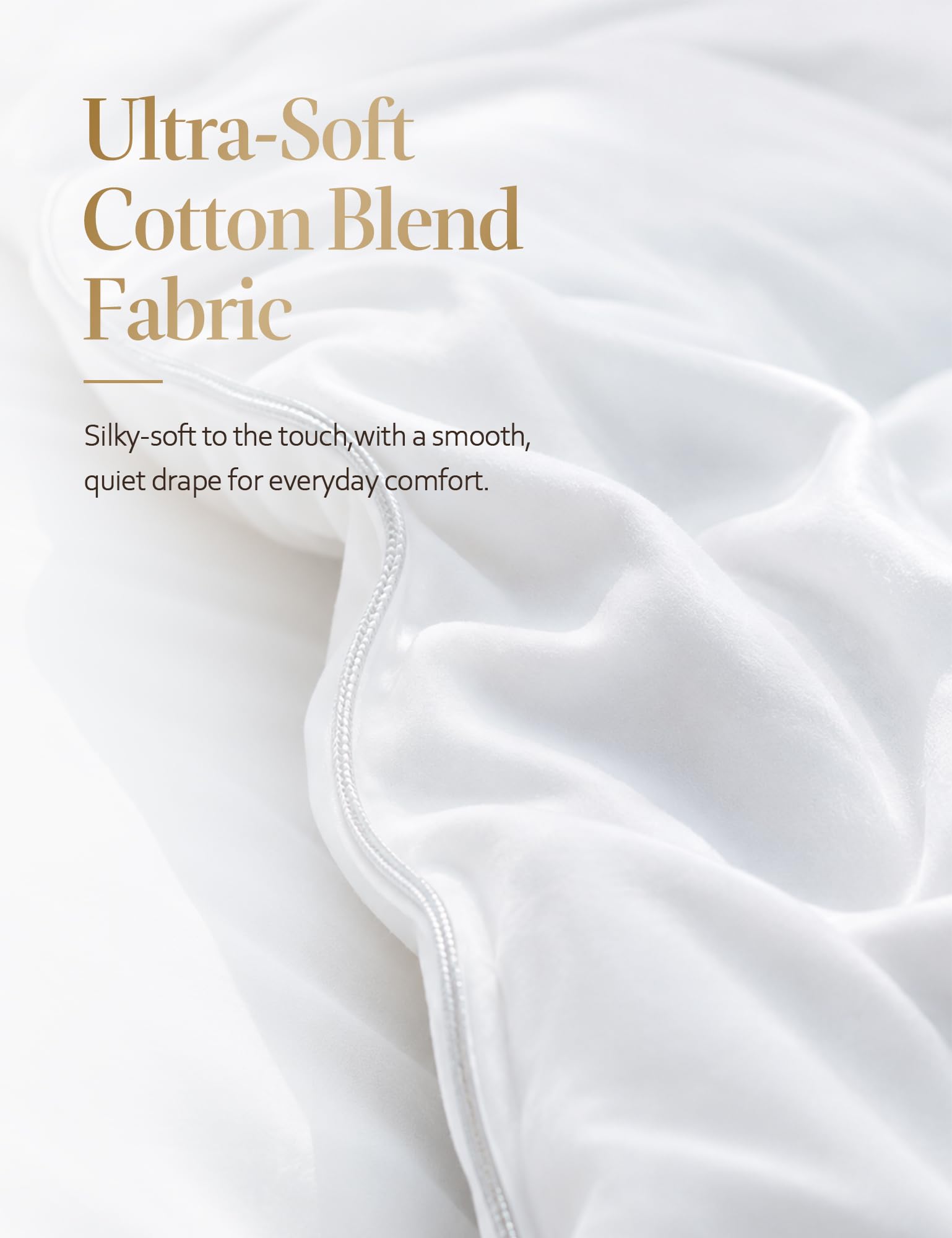 DWR Heavyweight Goose Feathers Down Comforter Duvet Twin, Ultra-Soft Cotton, 750 Fill-Power 42oz Thick Hotel Style Winter Warm Duvet Insert for Cold Weather/Sleeper (68x90, White)