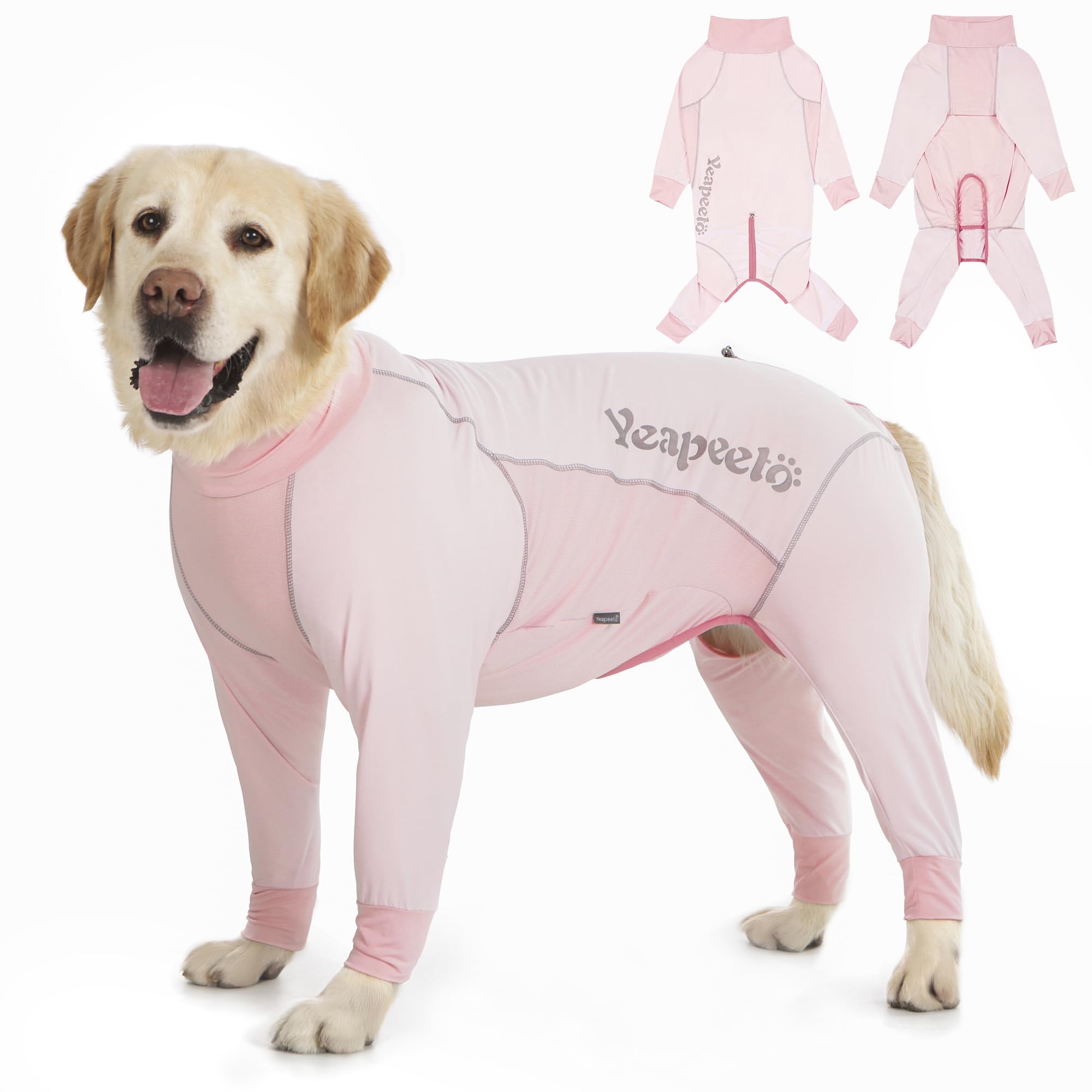 Yeapeeto Dog Sun Protection Cooling Suit UPF 50+, Quick-Dry Breathable Jumpsuit for Large & Medium Dogs, Outdoor Dirt-Resistant Shedding Control Pet