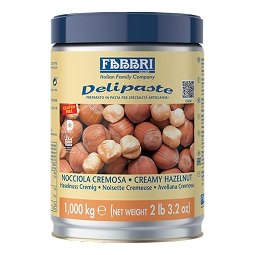 Fabbri Delipaste - Compuesto aromatizante cremoso de avellana, para gelato, helado, servicio suave, pastelería y confitería - 1 lata de 2.2 libras