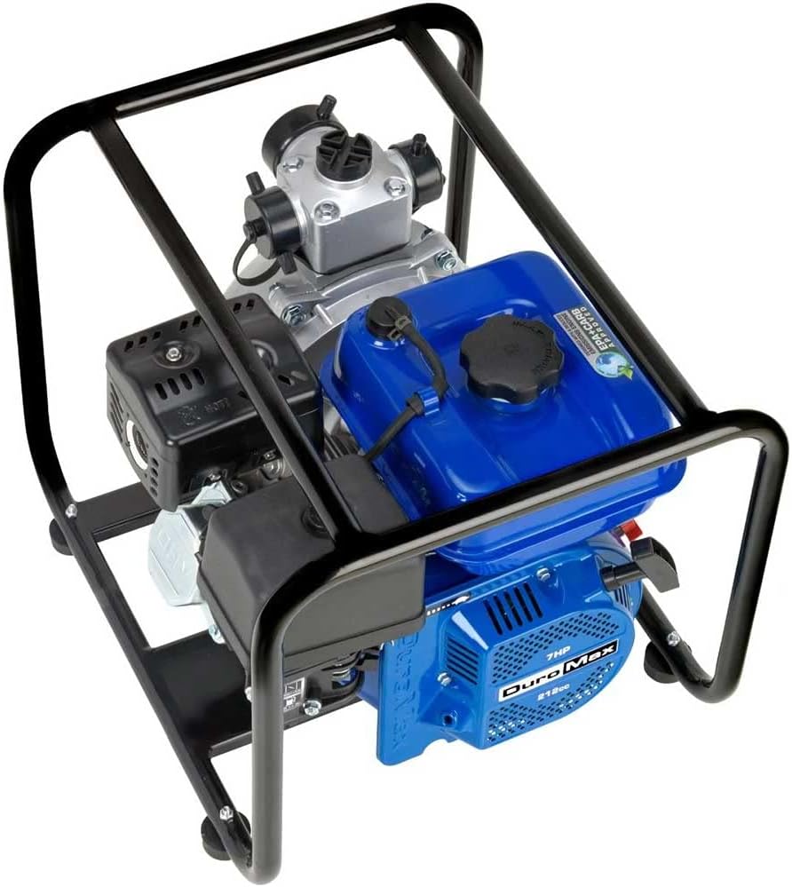 DuroMax XP702HP 208cc 7-HP 2-Inch 70-GPM Gas Powered High Pressure Water Pump, 50 State Approved, XP702HP, Blue