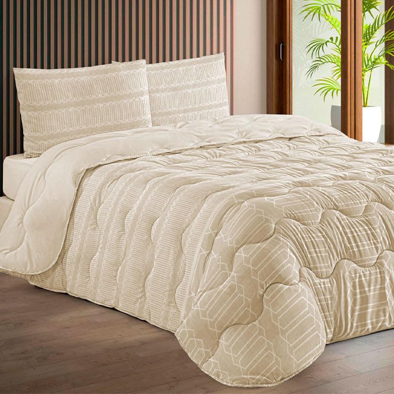 Rufino Díaz Edredón Invierno 450 gr Estampado Zamora 4 - Beige, 105 cm