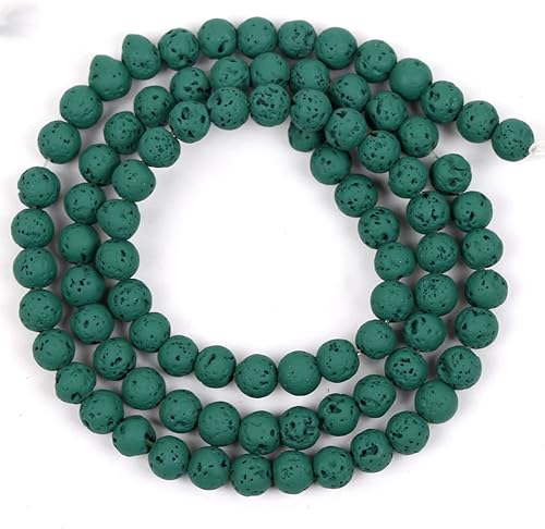 0.157-0.394 in piedra natural colorida roca volcánica lava redondo espaciador cuentas sueltas para hacer joyas DIY collar pulsera